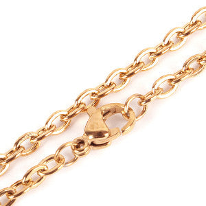 Stainless Steel Gold Plated Cable Necklace 20"