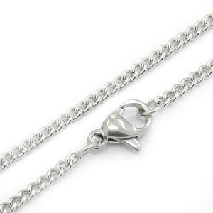 Stainless Steel Curb Necklace 24"