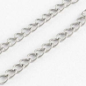 Stainless Steel Curb 3x4mm Chain by Foot