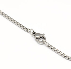 Stainless Steel Rounded Box Necklace 2mm 24"