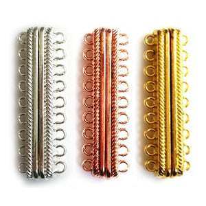 Plated Brass 9 loops Magnetic Clasp 15x48mm