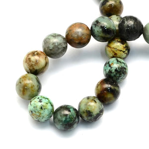 African Turquoise Round Bead 4mm, 6mm, 8mm, 10mm
