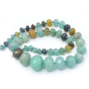 Amazonite Faceted Graduated Rondelle 8-20mm