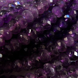 Amethyst Grade-A Faceted Rondelle 6mm