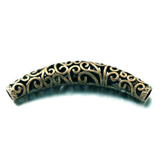 Antique Bronze Curved Tube 66x12mm
