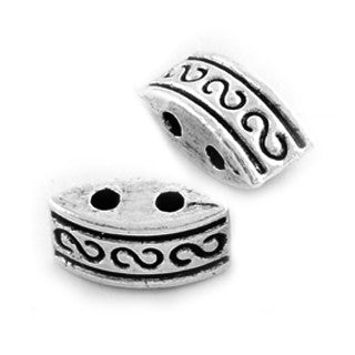 Antique Silver 2-Strand Spacers 7x5mm (40 pcs)