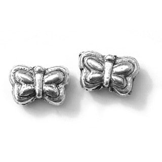 Antique Silver Butterfly Spacer Beads 10mm (50 pcs)
