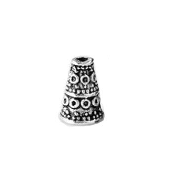 Pewter Silver Cone 7x10mm (40 pcs)