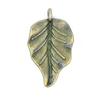 Antique Bronze Leaf Pendant 18x32mm (10 pcs)
