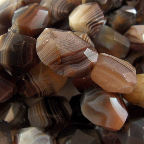 Botswana Agate Faceted Nugget 13x18mm