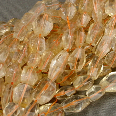 Citrine Tumble Faceted Nugget 7x9mm - 9x14mm