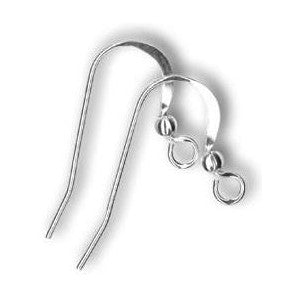 Sterling Silver Ear Wire with Ball AT (10 pcs)
