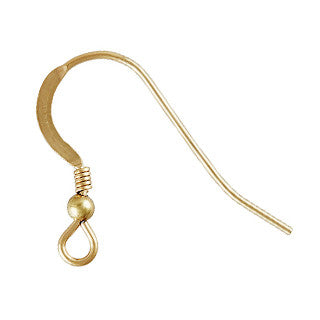 14K Gold Filled Ear Wire with Ball & Coil (10 pcs)