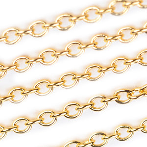 Gold Plated Brass Cable 1.5x2mm Chain by Foot