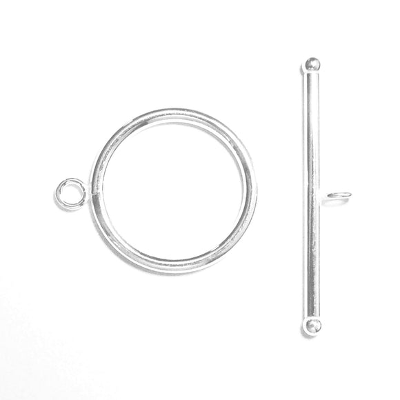 Sterling Silver Plain Toggle 20mm AT (1 set)
