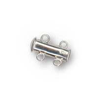 Sterling Silver Magnetic Bar 2-Strand Clasp 16mm