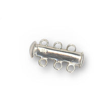 Sterling Silver Magnetic Bar 3-Strand Clasp 21mm