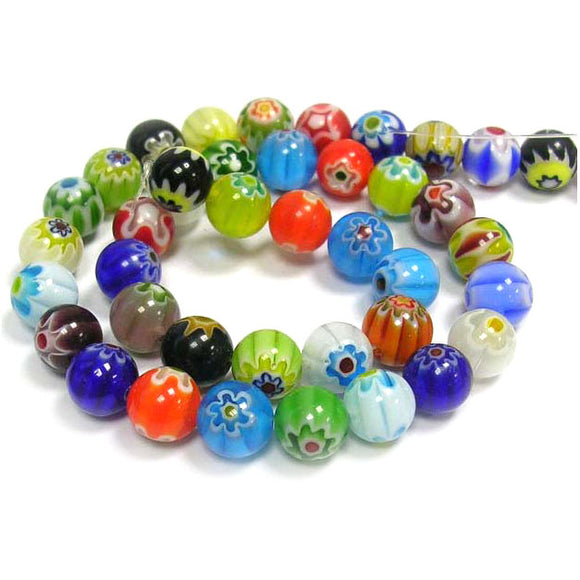 Millefiori Glass Round Beads 4-10mm