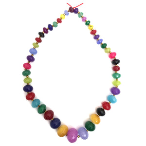 Multi-Color Jade Dyed Faceted Graduated Rondelle 8-20mm