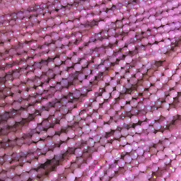 Pink Tourmaline Faceted Round Bead 2.5mm