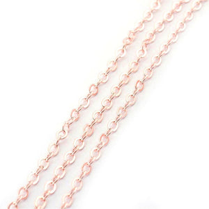 Rose Gold Brass Cable 1.5x2mm Chain by Foot (3 feet minimum)