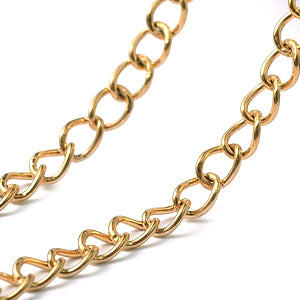 Stainless Steel Gold Plated Curb 3x4mm Chain by Foot