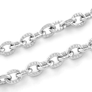 Stainless Steel Textured Cable 2x3mm Chain by Foot
