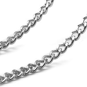 Stainless Steel Faceted Curb 3x4mm Chain by Foot