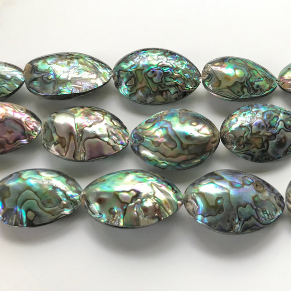 Abalone Shell Puff Oval 30-35mm x 40-50mm Double-sided