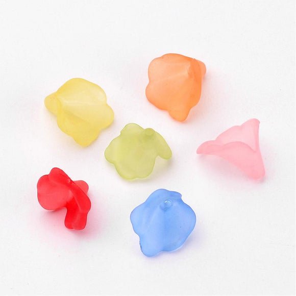 Acrylic Frosted Mixed Color Flower Cone 10mm (80 pcs)