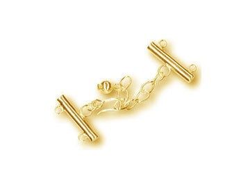Gold Plated Adjustable Bar 2 Loops Clasp 4x21mm