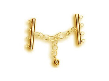 Gold Plated Adjustable Bar 4 Loops Clasp 4x27mm
