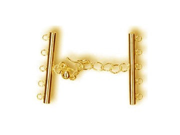 Gold Plated Adjustable Bar 5 Loops Clasp 4x34mm