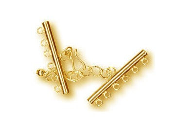 Gold Plated Adjustable Bar 6 Loops Clasp 4x38mm