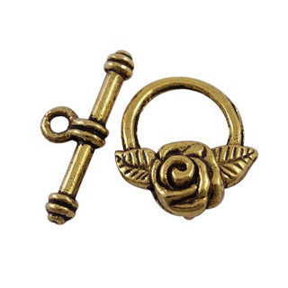 Antique Gold Brass Toggle Clasps 15mm (10 sets)