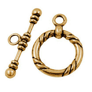 Antique Gold Brass Toggle Clasps 21mm (5 sets)