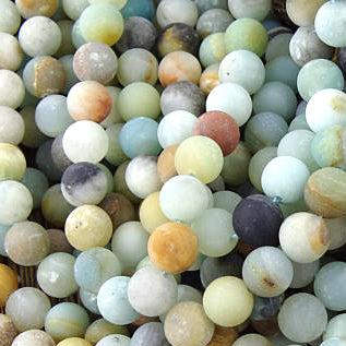 Amazonite Multi-Color Frosted Round 6mm