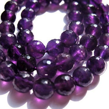 Amethyst Faceted Round Bead 4mm, 6mm, 8mm, 10mm