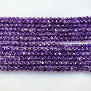 Amethyst Jade Dyed Faceted Round 4mm