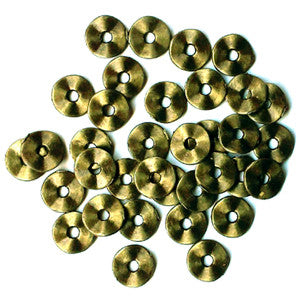 Antique Bronze Wavy Disc 7mm (100 pcs)