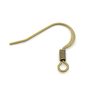 Antique Bronze Coil Earwire (50 pcs)