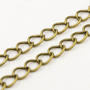 Antique Bronze Curb 4x5mm Chain by Foot (3 feet minimum)
