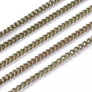 Antique Bronze Curb 3mm Chain by Foot (3 feet minimum)