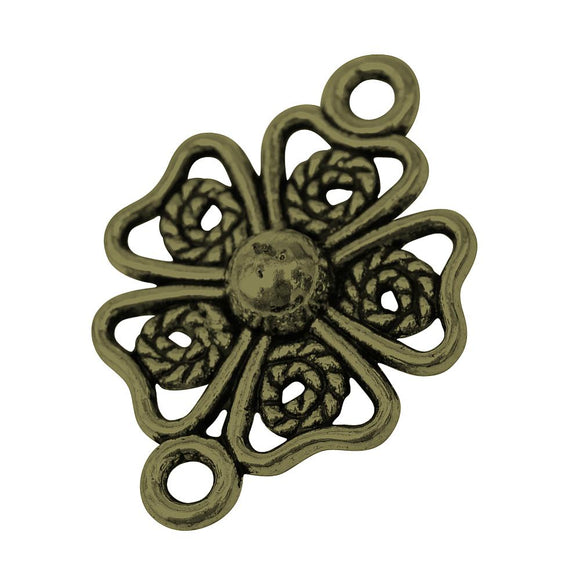 Antique Bronze Flower Connector 20x15mm (10 pcs)