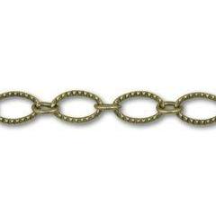 Antique Bronze Cable Texture 6x9mm Chain by Foot (3 feet minimum)