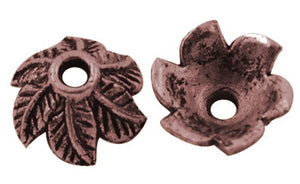 Antique Copper 6-Leaf Bead Cap 11x5mm (50 pcs)