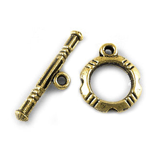 Antique Gold Brass Toggle Clasps 14mm (10 sets)