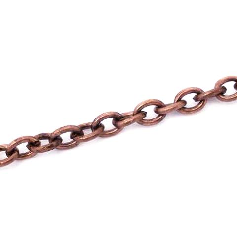 Antique Copper Cable 3x3.5m Chain by Foot (3 feet minimum)