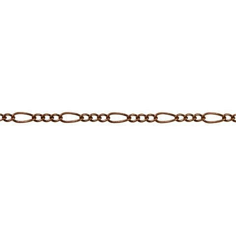 Antique Copper Figaro 2.5mm Chain by Foot (3 feet minimum)