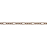 Antique Copper Figaro 2.5mm Chain by Foot (3 feet minimum)